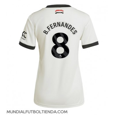 Camiseta Manchester United Bruno Fernandes #8 Tercera Equipación Replica 2024-25 para mujer mangas cortas Camiseta Manchester United Bruno Fernandes #8 Tercera Equipación Replica 2024-25 para mujer mangas cortas